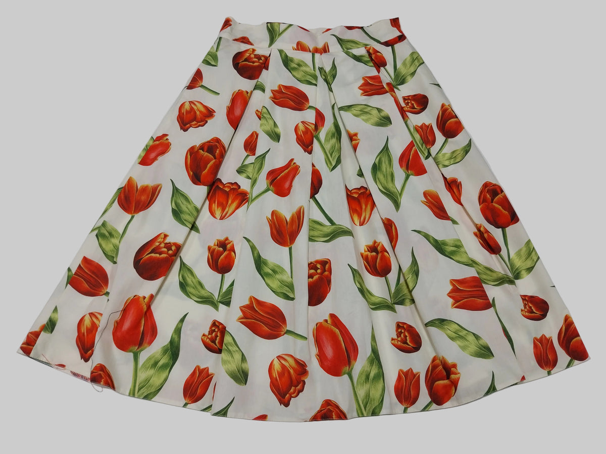 Tulipán mintás, rakott szoknya - Fruska